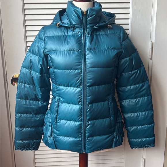 Betsy Johnson | Teal Puffer Jacket with Hood - Picture 1 of 13